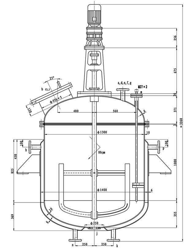 福建闭式反应釜容器结构尺寸